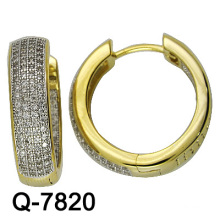 Boucle d&#39;oreille en argent sterling 925 avec placage d&#39;or